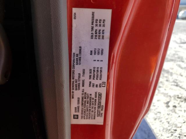 1GCDT196358153387 - 2005 CHEVROLET COLORADO RED photo 12