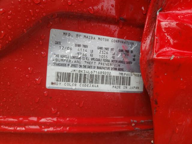 JM1BK34L671689202 - 2007 MAZDA SPEED 3 RED photo 12
