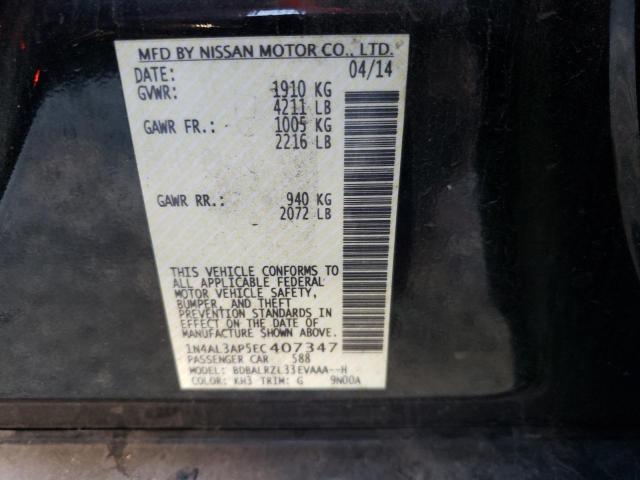 1N4AL3AP5EC407347 - 2014 NISSAN ALTIMA 2.5 BLACK photo 12