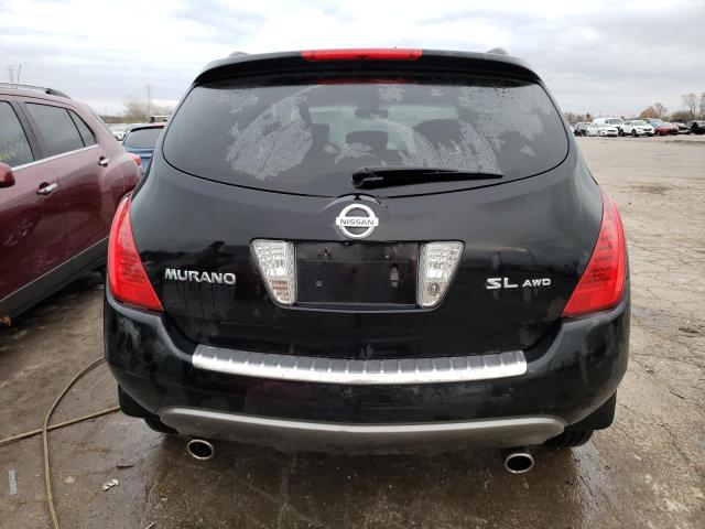 JN8AZ08W47W657317 - 2007 NISSAN MURANO SL BLACK photo 6