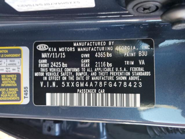 5XXGM4A78FG478423 - 2015 KIA OPTIMA LX BLUE photo 13