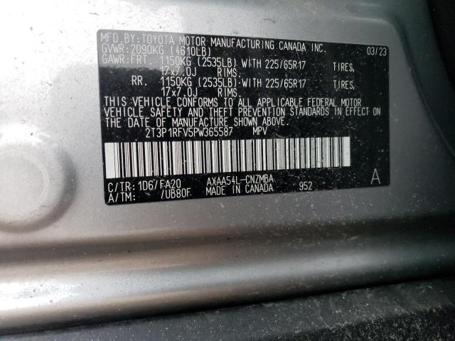 2T3P1RFV5PW365587 - 2023 TOYOTA RAV4 XLE SILVER photo 14