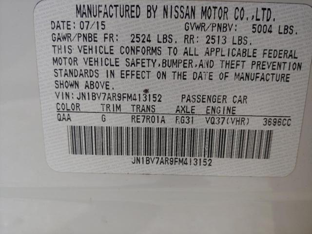 JN1BV7AR9FM413152 - 2015 INFINITI Q50 BASE WHITE photo 10