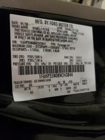 1FAHP35N08W243844 - 2008 FORD FOCUS SE BLACK photo 12