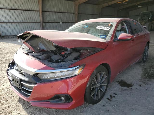 1HGCV1F57NA021390 - 2022 HONDA ACCORD EXL RED photo 1