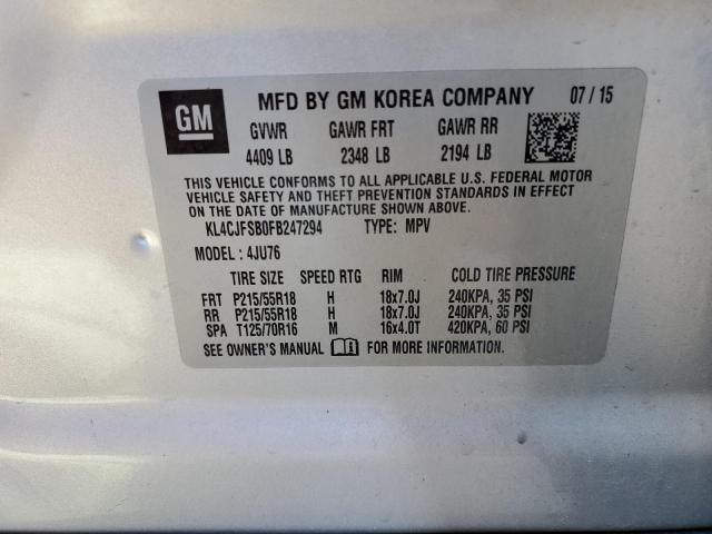 KL4CJFSB0FB247294 - 2015 BUICK ENCORE CONVENIENCE 银色 照片 12