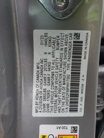 2HGFE2F56PH517062 - 2023 HONDA CIVIC SPORT 银色 照片 13