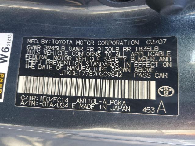 JTKDE177870209842 - 2007 TOYOTA SCION TC 石墨色 照片 12