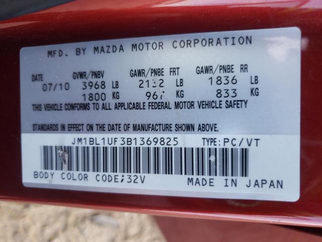 JM1BL1UF3B1369825 - 2011 MAZDA 3 I RED photo 13