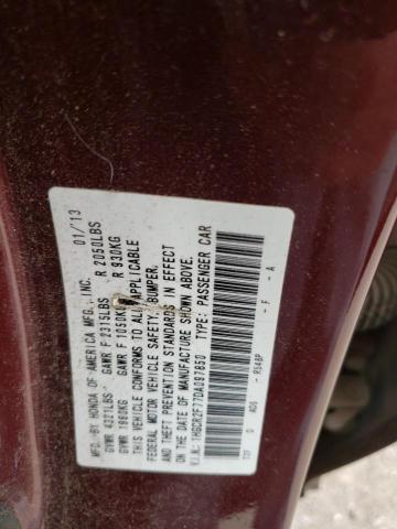 1HGCR2F77DA097850 - 2013 HONDA ACCORD EX MAROON photo 13