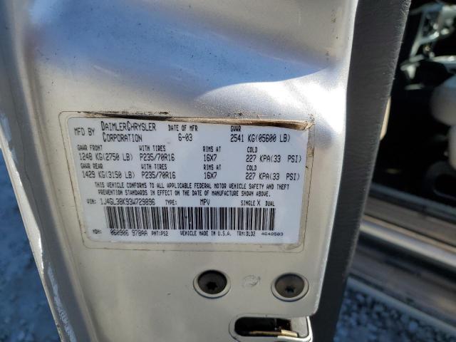 1J4GL38K93W729896 - 2003 JEEP LIBERTY RENEGADE SILVER photo 14