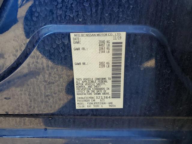 1N4AZ1CP8KC321364 - 2019 NISSAN LEAF S BLUE photo 13