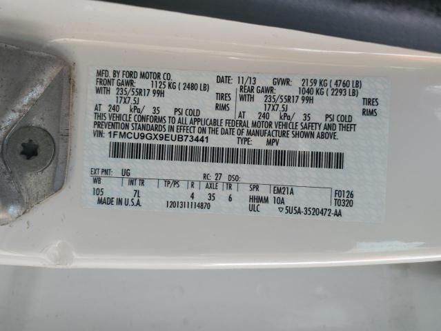 1FMCU9GX9EUB73441 - 2014 FORD ESCAPE SE WHITE photo 12