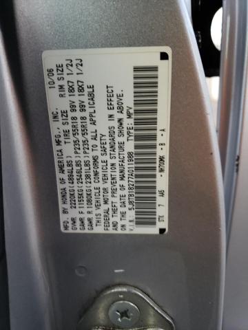 5J8TB18277A011988 - 2007 ACURA RDX SILVER photo 12