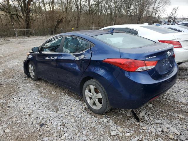 KMHDH4AE4DU628021 - 2013 HYUNDAI ELANTRA GLS BLUE photo 2