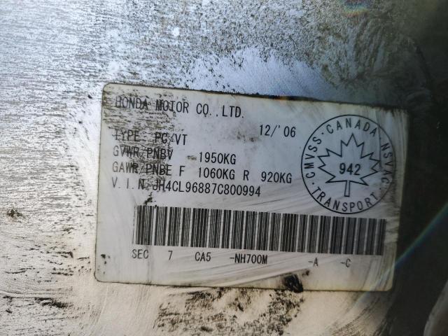 JH4CL96887C800994 - 2007 ACURA TSX SILVER photo 12