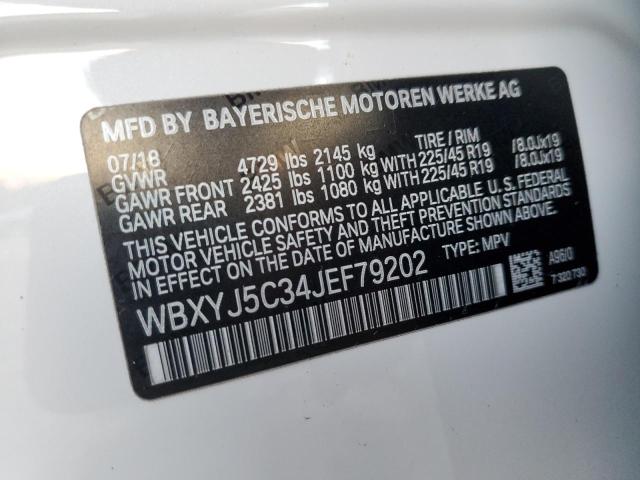 WBXYJ5C34JEF79202 - 2018 BMW X2 XDRIVE28I WHITE photo 12