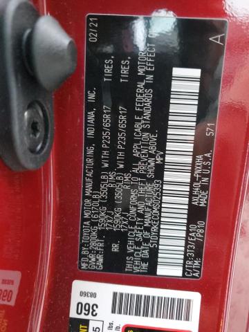 5TDYRKEC0MS025393 - 2021 TOYOTA SIENNA XLE RED photo 14