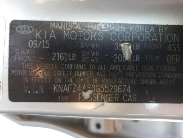 KNAFZ4A83G5529674 - 2016 KIA FORTE EX SILVER photo 12