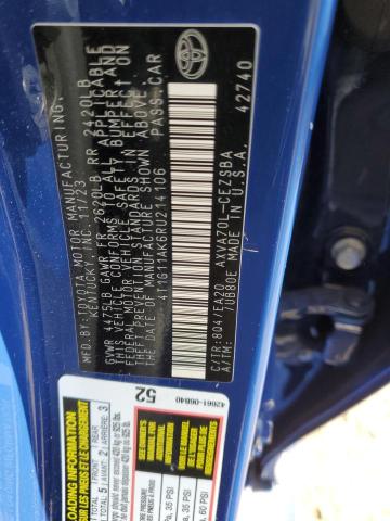 4T1G11AK6RU214106 - 2024 TOYOTA CAMRY SE NIGHT SHADE BLUE photo 12