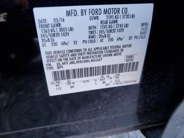 2LMTJ8LR5GBL60327 - 2016 LINCOLN MKX RESERVE 黑色 照片 13