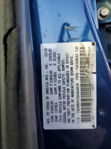 1HGCM66536A044618 - 2006 HONDA ACCORD EX BLUE photo 12