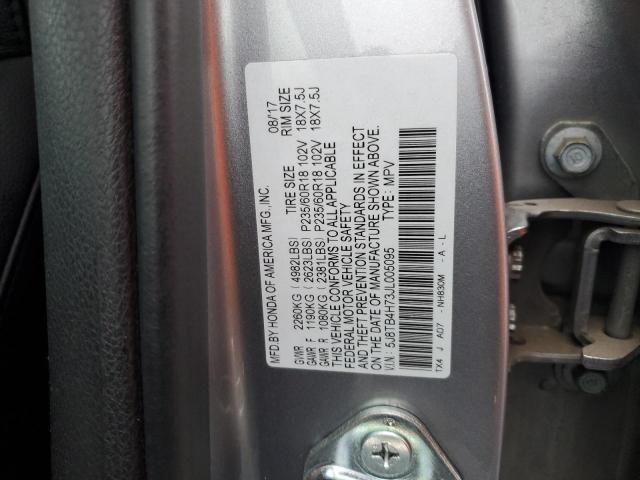 5J8TB4H73JL005095 - 2018 ACURA RDX ADVANCE SILVER photo 12