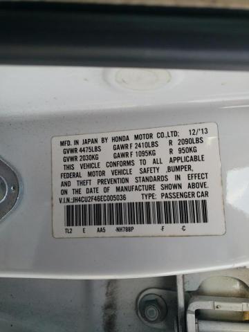 JH4CU2F46EC005036 - 2014 ACURA TSX WHITE photo 13