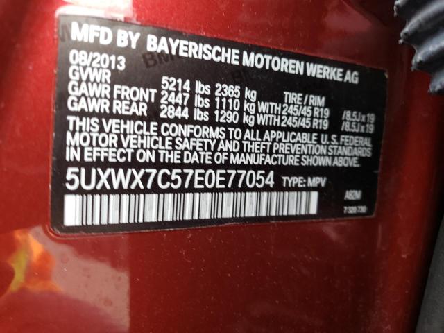 5UXWX7C57E0E77054 - 2014 BMW X3 XDRIVE35I BURGUNDY photo 13