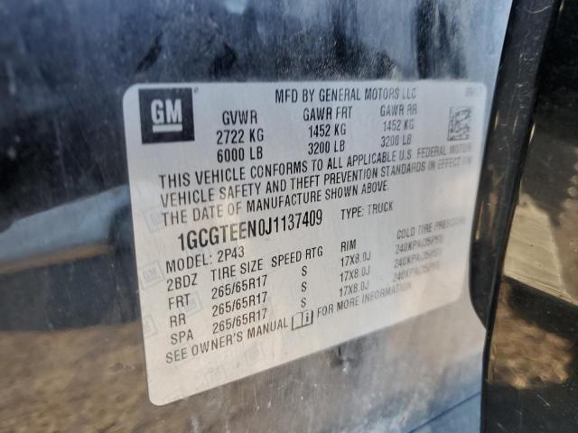 1GCGTEEN0J1137409 - 2018 CHEVROLET COLORADO ZR2 BLACK photo 13