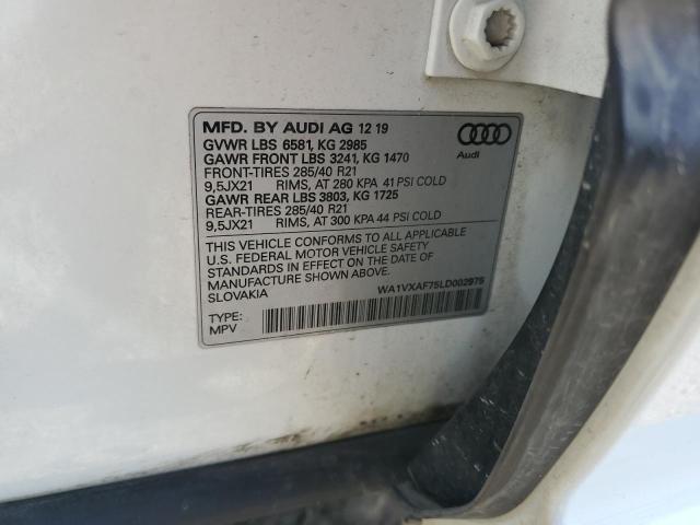 WA1VXAF75LD002975 - 2020 AUDI Q7 PRESTIGE თეთრი ფოტო 12