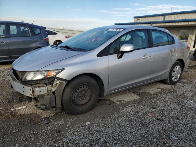 19XFB2F5XDE047293 - 2013 HONDA CIVIC LX SILVER photo 1