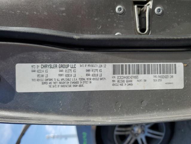 2C3CDXHG8CH270965 - 2012 DODGE CHARGER SXT GRAY photo 12