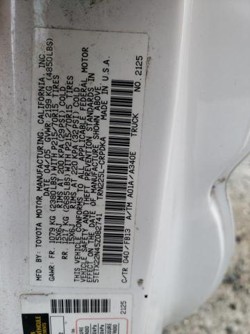 5TETX22N45Z082741 - 2005 TOYOTA TACOMA ACCESS CAB Ақ фото 12