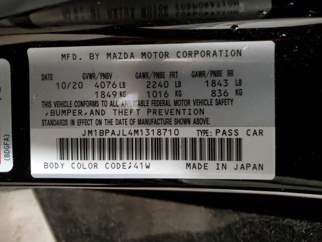 JM1BPAJL4M1318710 - 2021 MAZDA 3 BLACK photo 12