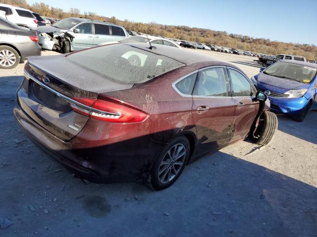 3FA6P0HD6HR139855 - 2017 FORD FUSION SE BURGUNDY photo 3