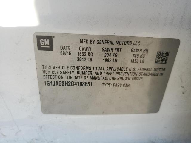 1G1JA6SH2G4108851 - 2016 CHEVROLET SONIC LS 白色 照片 14