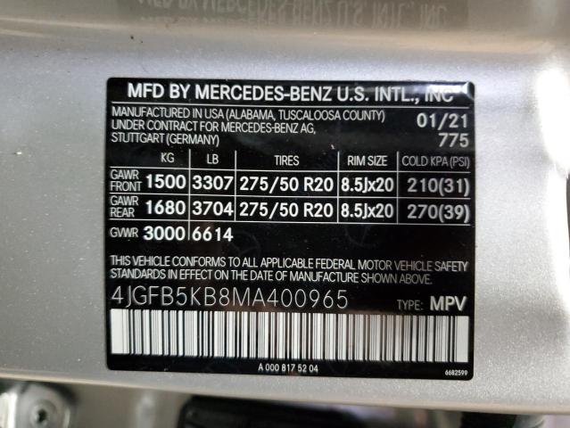 4JGFB5KB8MA400965 - 2021 MERCEDES-BENZ GLE 450 4MATIC SILVER photo 13