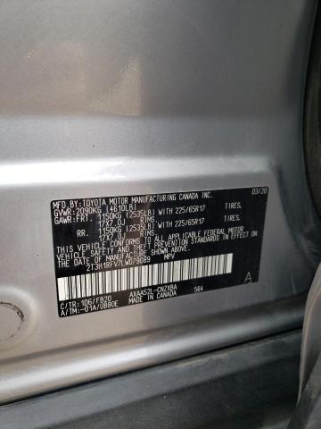 2T3H1RFV7LW079089 - 2020 TOYOTA RAV4 LE SILVER photo 12