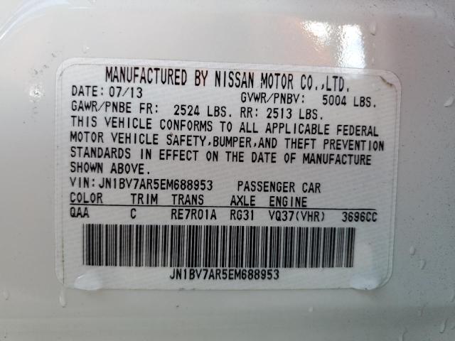 JN1BV7AR5EM688953 - 2014 INFINITI Q50 BASE WHITE photo 12