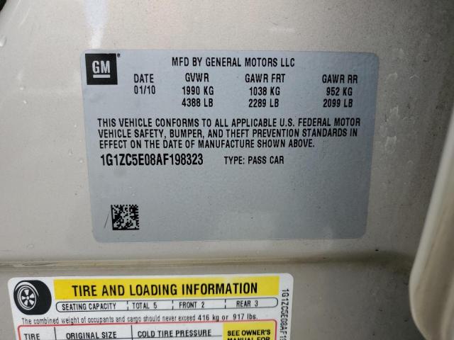 1G1ZC5E08AF198323 - 2010 CHEVROLET MALIBU 1LT 金色 照片 12