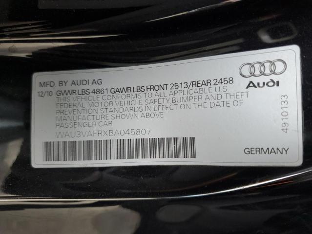 WAU3VAFRXBA045807 - 2011 AUDI S5 PRESTIGE BLACK photo 12