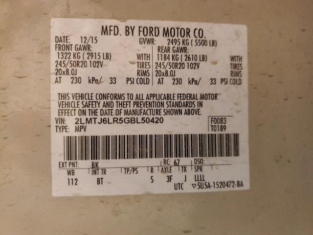 2LMTJ6LR5GBL50420 - 2016 LINCOLN MKX RESERVE 米色 照片 13