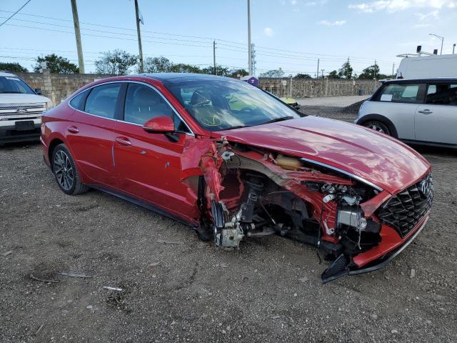 5NPEH4J27MH119470 - 2021 HYUNDAI SONATA LIMITED RED photo 4