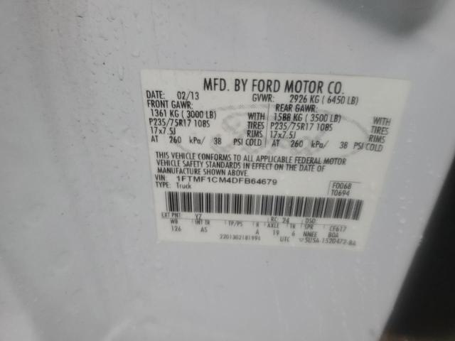 1FTMF1CM4DFB64679 - 2013 FORD F150 WHITE photo 13