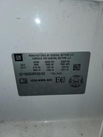 1G11G5SX8FF325162 - 2015 CHEVROLET MALIBU LTZ თეთრი ფოტო 12