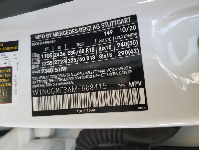 W1N0G8EB6MF888415 - 2021 MERCEDES-BENZ GLC 300 4MATIC WHITE photo 13