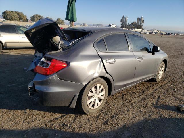 19XFB2F54CE367398 - 2012 HONDA CIVIC LX GRAY photo 3