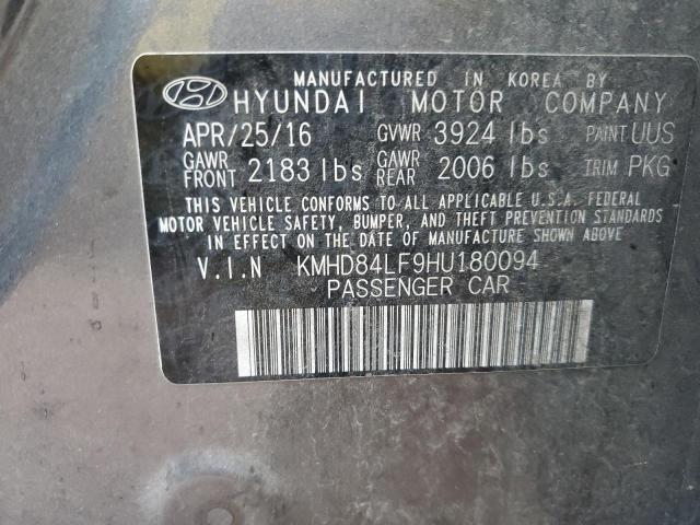 KMHD84LF9HU180094 - 2017 HYUNDAI ELANTRA SE GRAY photo 12