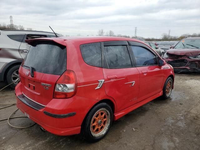 JHMGD37677S052690 - 2007 HONDA FIT S RED photo 3